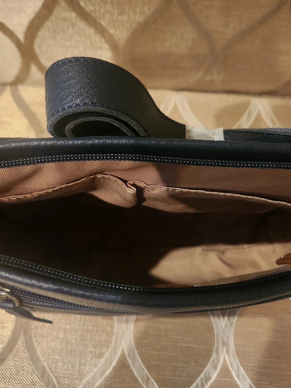 Women's Navy Leather Crossbody Bag